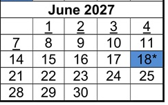 District School Academic Calendar for Loara High for June 2027