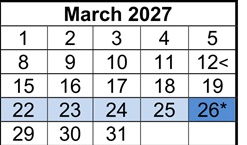 District School Academic Calendar for Loara High for March 2027
