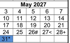 District School Academic Calendar for Loara High for May 2027