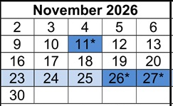 District School Academic Calendar for Loara High for November 2026