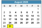 District School Academic Calendar for Bach Elementary School for August 2026
