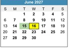 District School Academic Calendar for Bach Elementary School for June 2027