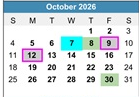 District School Academic Calendar for Bach Elementary School for October 2026