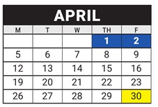 District School Academic Calendar for Riverview Elementary for April 2027
