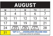 District School Academic Calendar for Riverview Elementary for August 2026