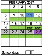 District School Academic Calendar for Antioch Charter Academy for February 2027