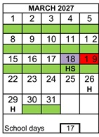 District School Academic Calendar for Antioch Charter Academy for March 2027