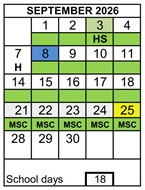 District School Academic Calendar for Antioch Charter Academy for September 2026