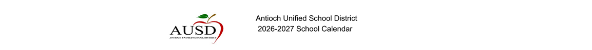 District School Academic Calendar for Antioch Charter Academy