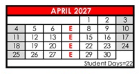 District School Academic Calendar for Granite Hills High for April 2027