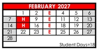 District School Academic Calendar for Granite Hills High for February 2027