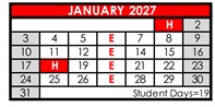District School Academic Calendar for Granite Hills High for January 2027