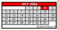 District School Academic Calendar for Granite Hills High for July 2026