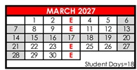 District School Academic Calendar for Granite Hills High for March 2027