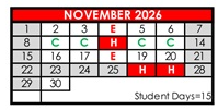 District School Academic Calendar for Granite Hills High for November 2026