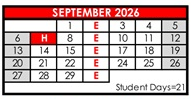 District School Academic Calendar for Granite Hills High for September 2026