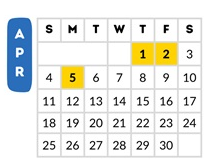 District School Academic Calendar for Dan Spalding Academy for April 2027