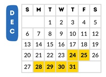 District School Academic Calendar for Dan Spalding Academy for December 2026