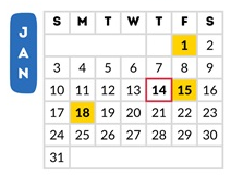 District School Academic Calendar for Dan Spalding Academy for January 2027