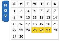 District School Academic Calendar for Dan Spalding Academy for November 2026