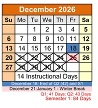 District School Academic Calendar for Penasco Elementary for December 2026