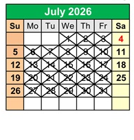 District School Academic Calendar for Penasco Elementary for July 2026