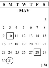 District School Academic Calendar for West Mall Alternative for May 2027