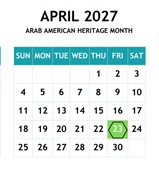 District School Academic Calendar for Sixth Avenue Elementary School for April 2027