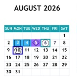District School Academic Calendar for Sixth Avenue Elementary School for August 2026