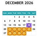 District School Academic Calendar for Sixth Avenue Elementary School for December 2026