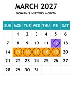 District School Academic Calendar for Sixth Avenue Elementary School for March 2027