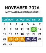 District School Academic Calendar for Sixth Avenue Elementary School for November 2026