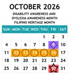 District School Academic Calendar for Sixth Avenue Elementary School for October 2026