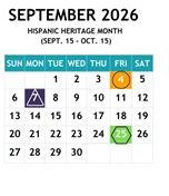 District School Academic Calendar for Sixth Avenue Elementary School for September 2026