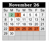 District School Academic Calendar for Lydia Rippey Elem for November 2026