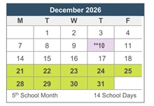 District School Academic Calendar for Chipman Junior High for December 2026
