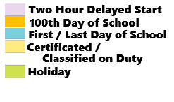 District School Academic Calendar Legend for Chipman Junior High