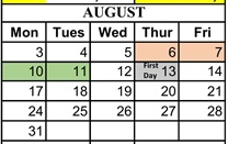 District School Academic Calendar for Deanza Elementary for August 2026