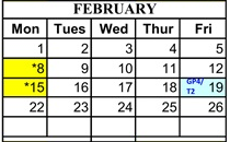 District School Academic Calendar for Deanza Elementary for February 2027