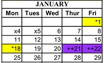 District School Academic Calendar for Deanza Elementary for January 2027