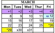 District School Academic Calendar for Deanza Elementary for March 2027
