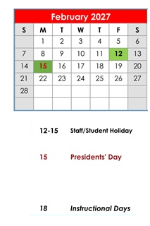 District School Academic Calendar for Elberta Elementary School for February 2027