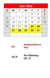 District School Academic Calendar for Elberta Elementary School for July 2026