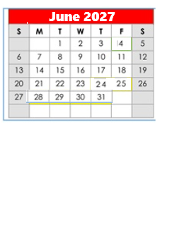 District School Academic Calendar for Elberta Elementary School for June 2027