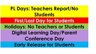 District School Academic Calendar Legend for Elberta Elementary School