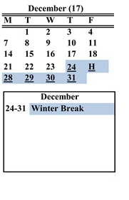 District School Academic Calendar for Abraham Lincoln School for December 2026