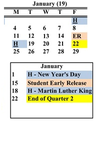 District School Academic Calendar for Abraham Lincoln School for January 2027