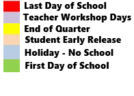 District School Academic Calendar Legend for Abraham Lincoln School