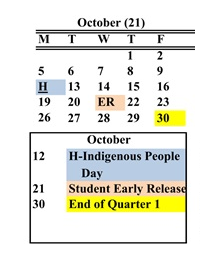 District School Academic Calendar for Abraham Lincoln School for October 2026
