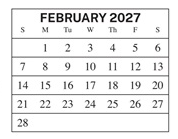 District School Academic Calendar for Central Middle School for February 2027